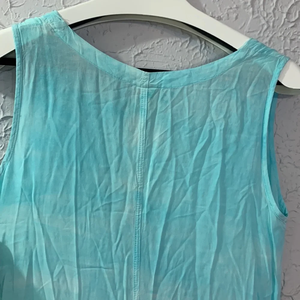XCVI NEW Maxi Dress Ombré Blue XS Sleeveless Shark Bite Cruise Beach Vacation